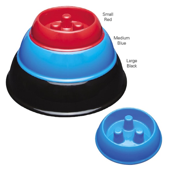 Plastic Slow Feeder Bowl 12oz Red PL391996 - main